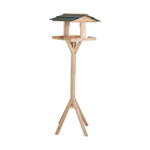 Traditional Wooden Bird Table Green Roofed Free Standing Bird Feeding Station Uk - UK Camping And Leisure