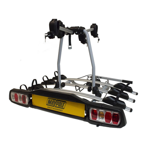 Maypole 4 Bike Carrier Towbar Towball Rear Cycle Rack BC3024 with Lights - UK Camping And Leisure