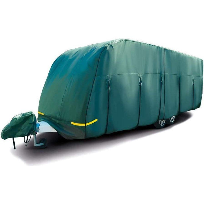 Maypole Green Caravan Cover Full 4-Ply Premium Breathable + Hitch Cover All Sizes - UK Camping And Leisure