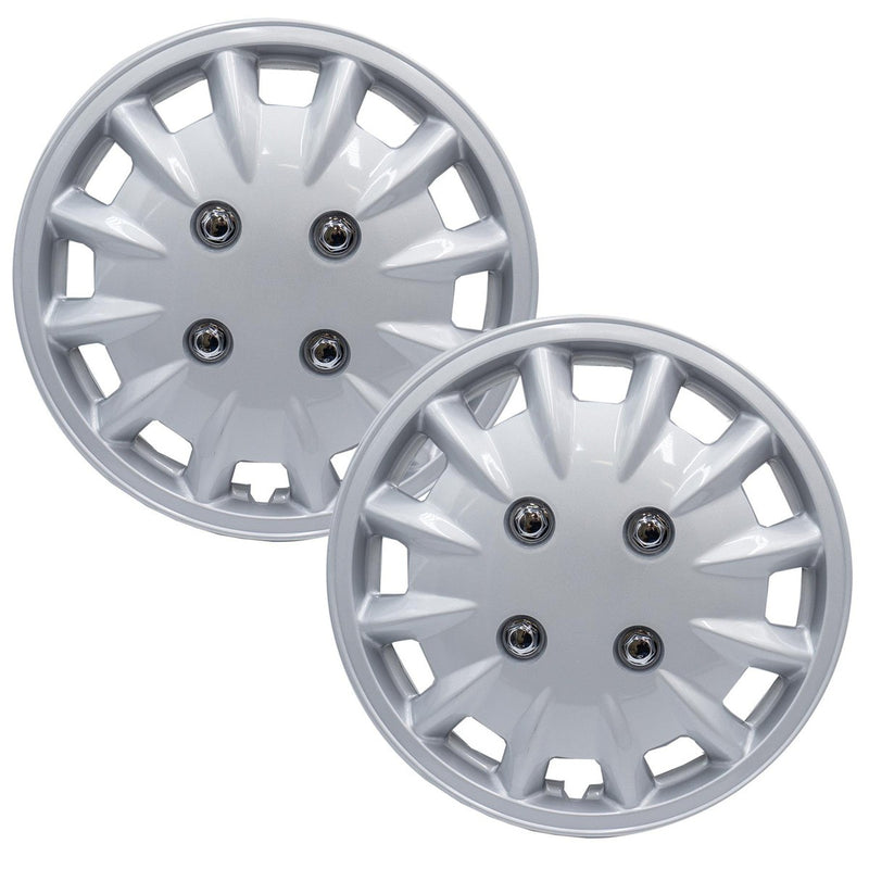 Milenco Silver Wheel Trims Hub Caps 337S 13" Bailey Type Caravan Pair Motorhome Milenco - UK Camping And Leisure