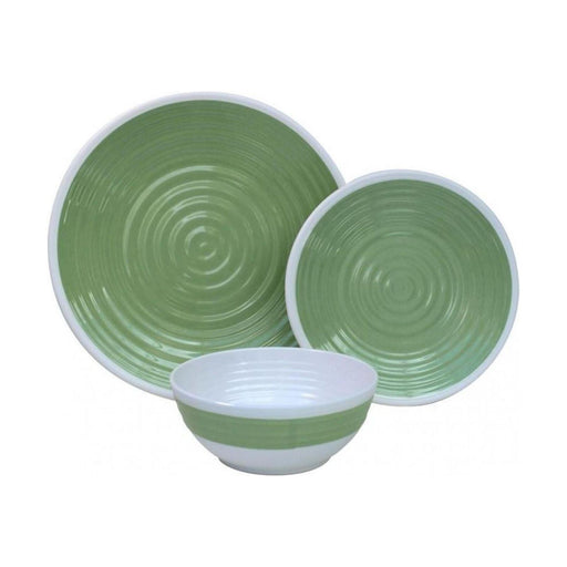 Outdoor Revolution Premium 12pc Melamine Plate and Bowl Set Pastel Lime - UK Camping And Leisure