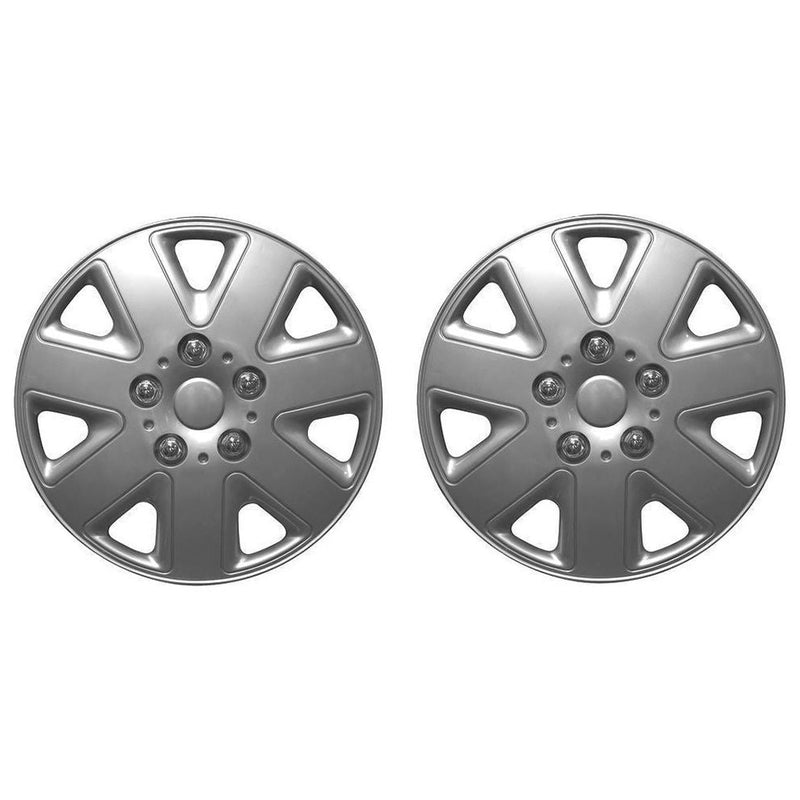 Pair Of Silver 14" Universal Caravan Wheel Trims Hub Caps Streetwize - UK Camping And Leisure