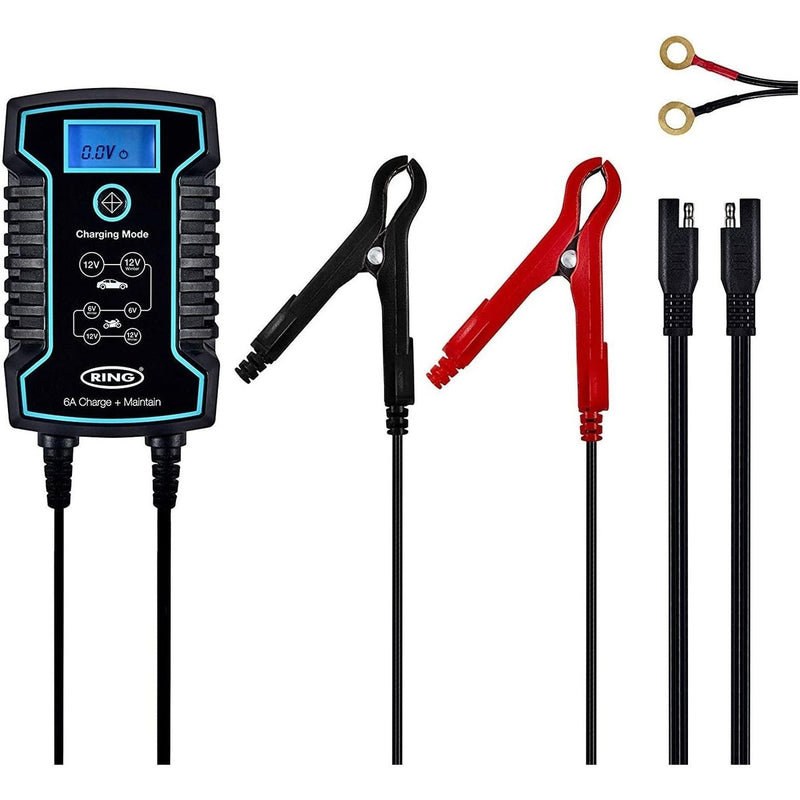 Ring RSC806 12v 6A Car Motorbikes Maintenance Start/Stop Smart Battery Charger Ring Automotive - UK Camping And Leisure