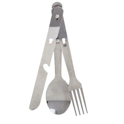 Stainless Steel 3 Piece Cutlery Set -Summit Camping Outdoor Eating Drinking Gear Summit - UK Camping And Leisure