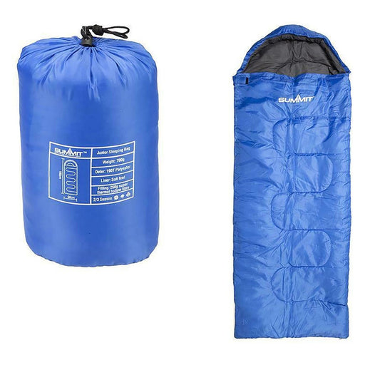 Summit Ultra Lite Junior Blue Kids Camping Sleeping Bag Lightweight Travel 2/3 Season - UK Camping And Leisure
