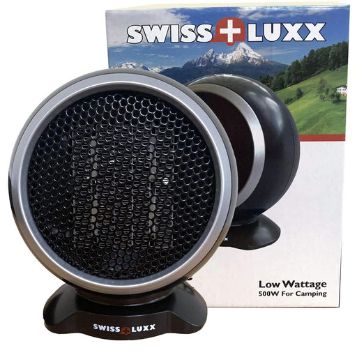 Swiss Luxx 500W Low Wattage Mini Ceramic Camping Caravan Motorhome Heater - 2219 - UK Camping And Leisure