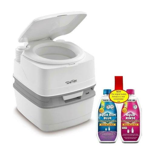 Thetford 165 Qube Porta Potti Chemical Portable Toilet plus Cleaner - UK Camping And Leisure