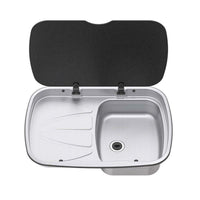Thetford Spinflo Argent Left Hand Drainer & Sink & Glass Lid
