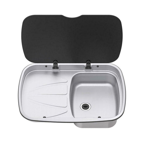 Thetford Spinflo Argent Left Hand Drainer & Sink & Glass Lid - UK Camping And Leisure