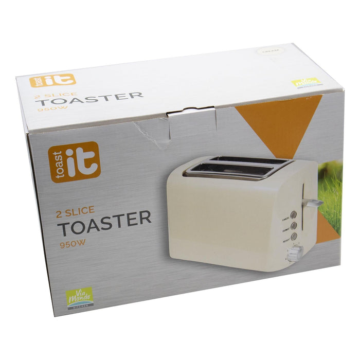 TOAST IT Cream 240V / 950W Low Wattage Toaster - UK Camping And Leisure