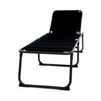 Travellife Barletta lounger Relax Black Camping Chair Sunbed