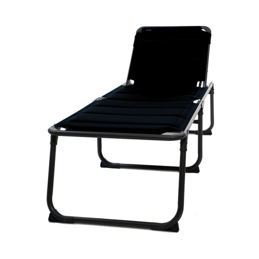Travellife Barletta lounger Relax Black Camping Chair Sunbed - UK Camping And Leisure