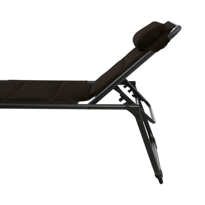 Travellife Barletta lounger Relax Black Camping Chair Sunbed Travellife - UK Camping And Leisure