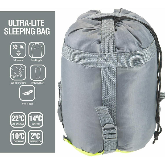 Ultra Lite Sleeping Bag 600g 1-2 Season - UK Camping And Leisure