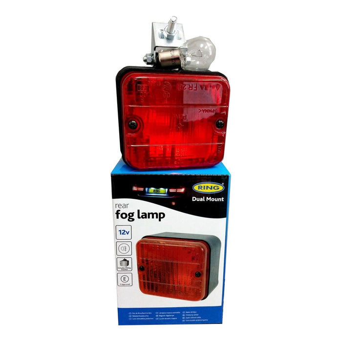 Universal 12v Car/Van/Trailer Approved Square Rear Red Fog Light/Lamp Easy Fit - UK Camping And Leisure