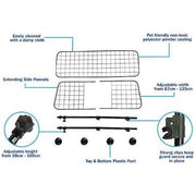 Universal Dog Guard Adjustable Safety Travel Dog Pet Car Mesh Barrier Streetwize - UK Camping And Leisure