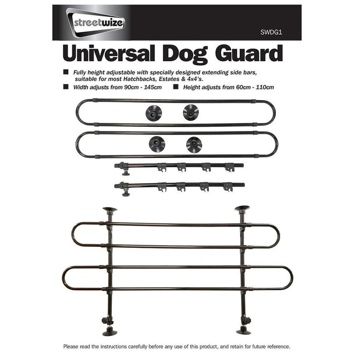 Universal Heavy Duty Car Van Pet Dog Cat Guard Safety Barrier Adjustable Barrier Streetwize - UK Camping And Leisure