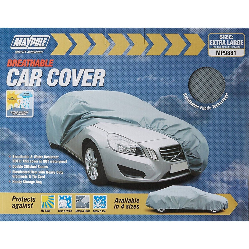 Universal X-Large Heavy Duty Breathable Car Cover All Year Weather Protection Maypole - UK Camping And Leisure