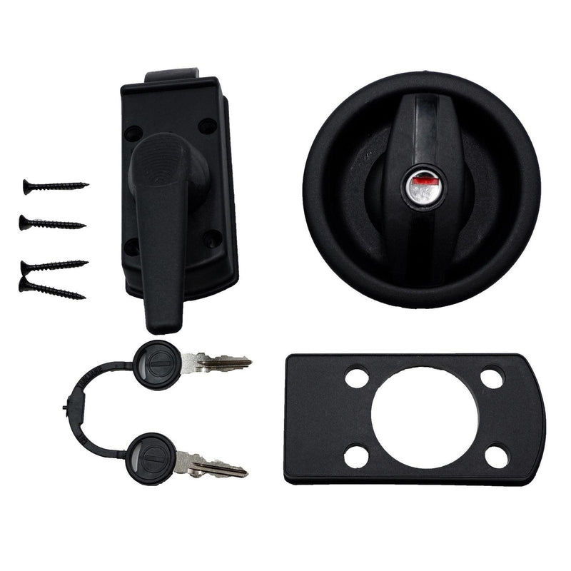 Vecam Caravan Door Lock and Barrel - Complete Left Hand Assembly with 2 x Keys Crusader - UK Camping And Leisure