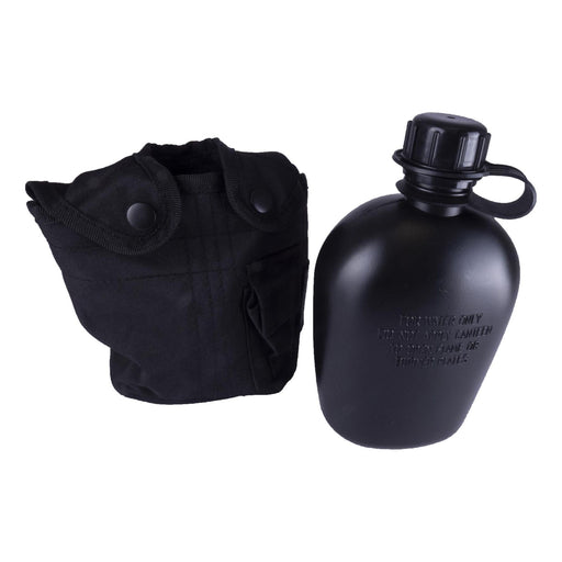 Water Bottle Army Military Hiking Pouch Flask Multicam Bag Belt Clip - Black - UK Camping And Leisure