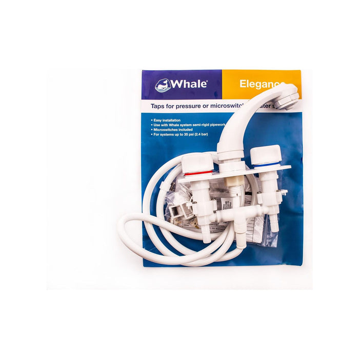 Whale Elegance Mixer Tap & Shower White RT2500 Whale - UK Camping And Leisure