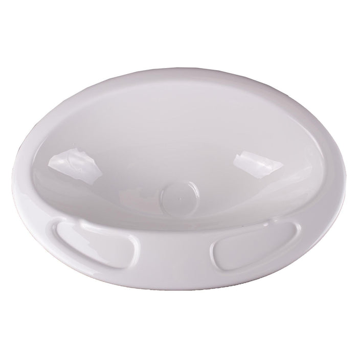 White Plastic Oval Bathroom Sink Bowl Grove - UK Camping And Leisure