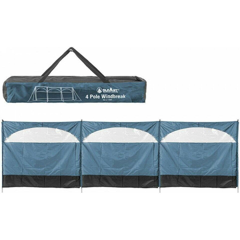 Windbreaker Blocker 150x500cm Camping Caravaning Garden Beach Blue Wind Break Summit - UK Camping And Leisure