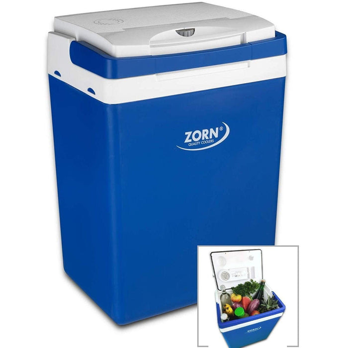 Zorn Electric Coolbox Cooler 30L 12V & 230V AC Mains Plug Camping Picnic Car Zorn - UK Camping And Leisure