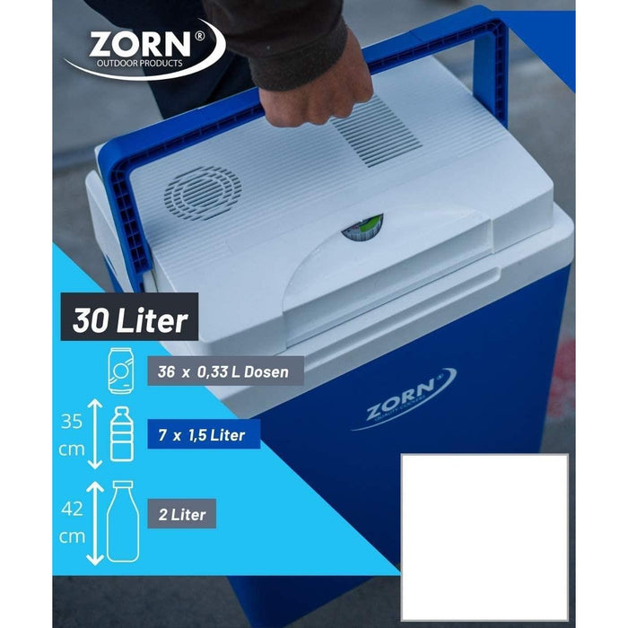 Zorn Electric Coolbox Cooler 30L 12V & 230V AC Mains Plug Camping Picnic Car Zorn - UK Camping And Leisure